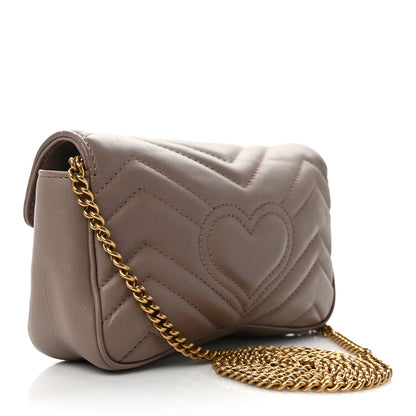 Gucci Calfskin Matelasse Super Mini GG Marmont Shoulder Bag Porcelain Rose 3 of 12