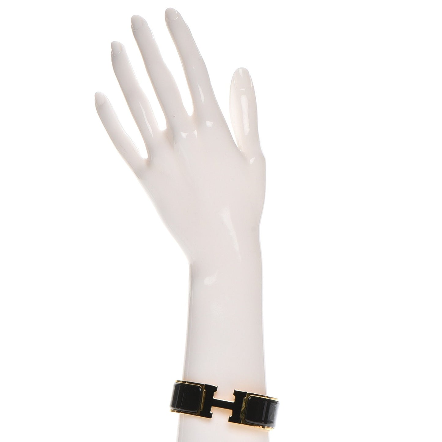 Enamel Wide Clic Clac H Bracelet GM Black