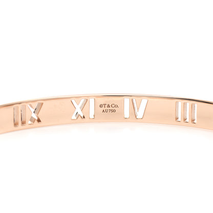 Tiffany 18K Rose Gold Diamond Atlas Pierced Hinged Bangle Bracelet 4 of 5