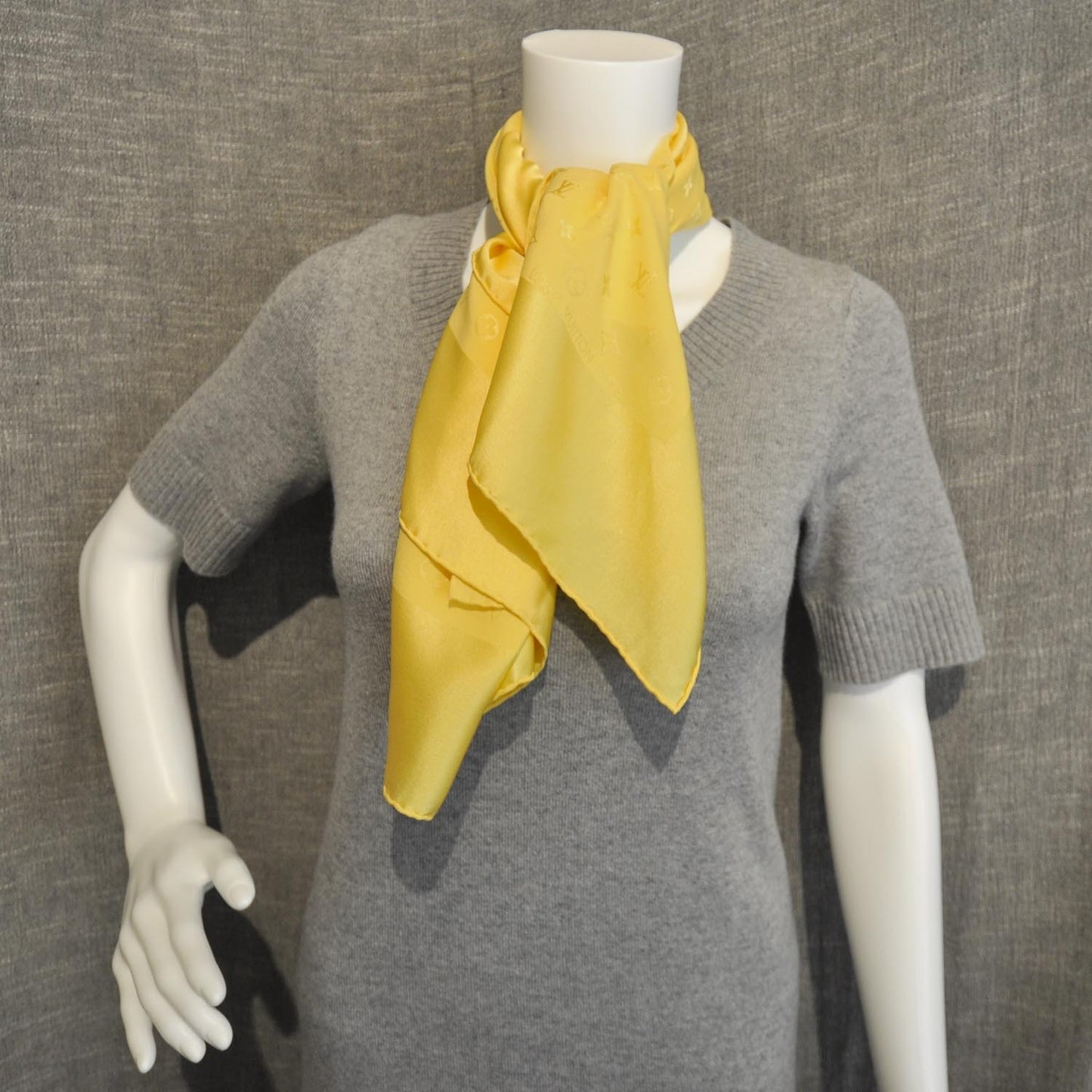 Silk Monogram Monaco Square Scarf Yellow