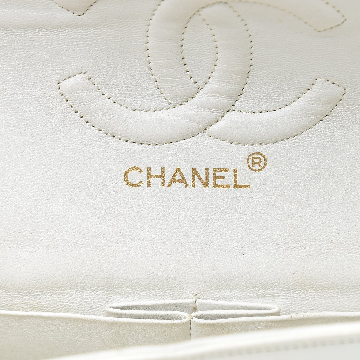 Lambskin Quilted Medium Double Flap White