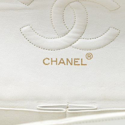 Chanel Lambskin Quilted Medium Double Flap White 6 of 21