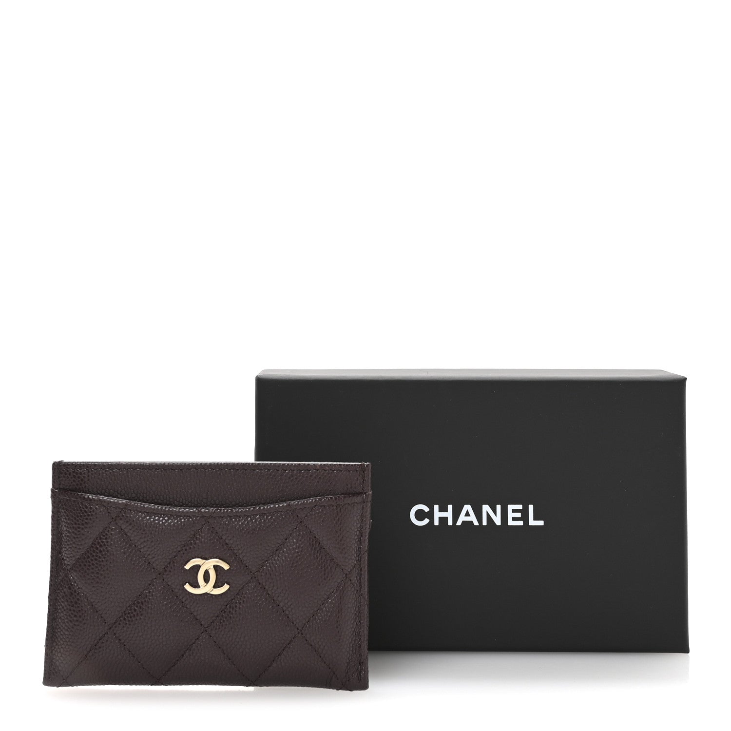 Chanel Caviar Quilted Card Holder Dark Brown 9 of 9