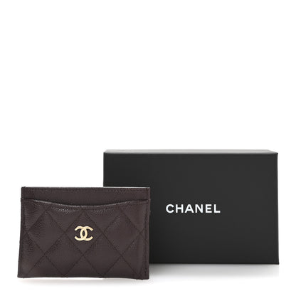 Chanel Caviar Quilted Card Holder Dark Brown 9 of 9