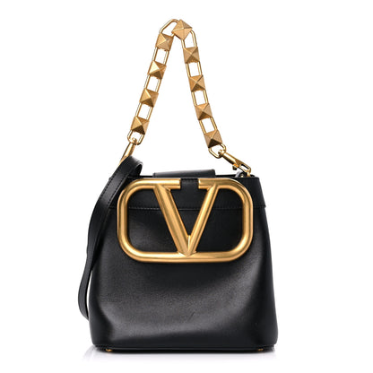 Valentino Garavani Nappa Stud Sign Bucket Bag Black 1 of 13