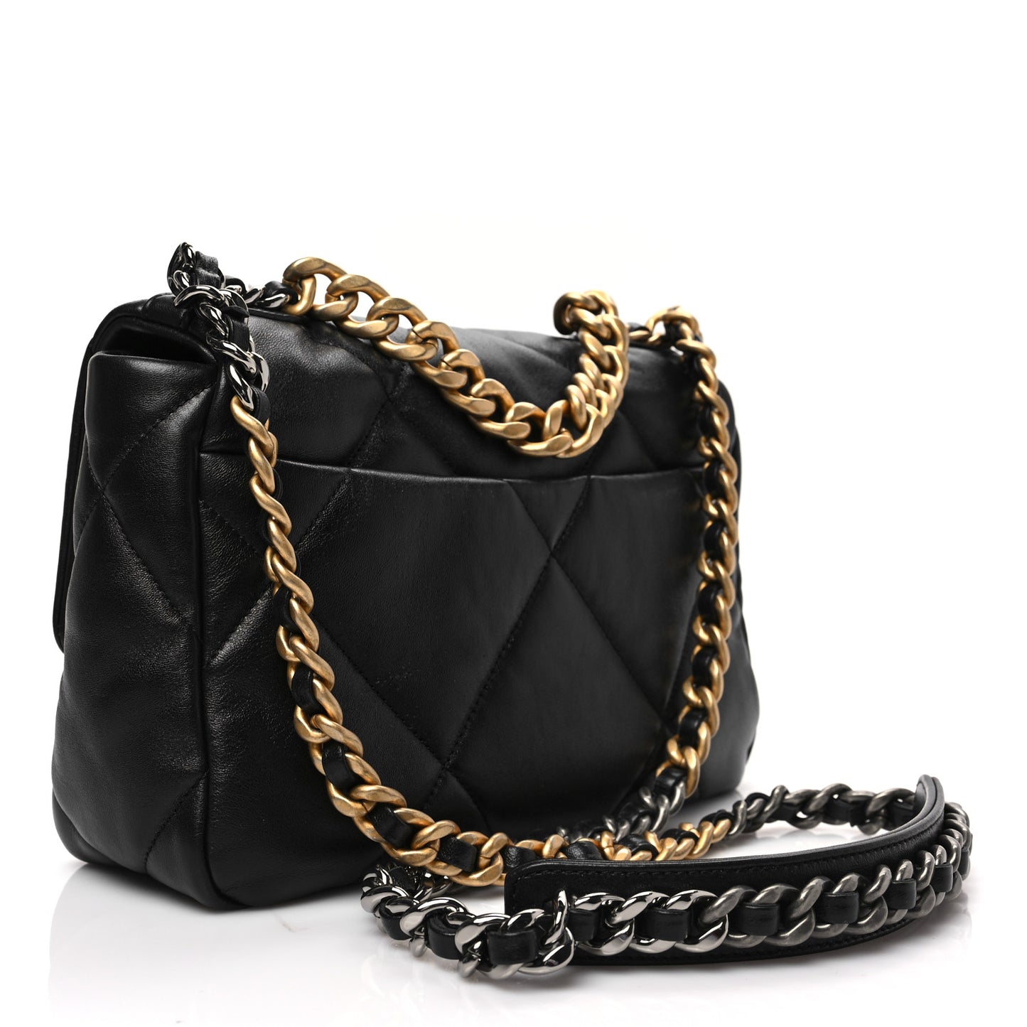 Lambskin Quilted Medium Chanel 19 Flap Black