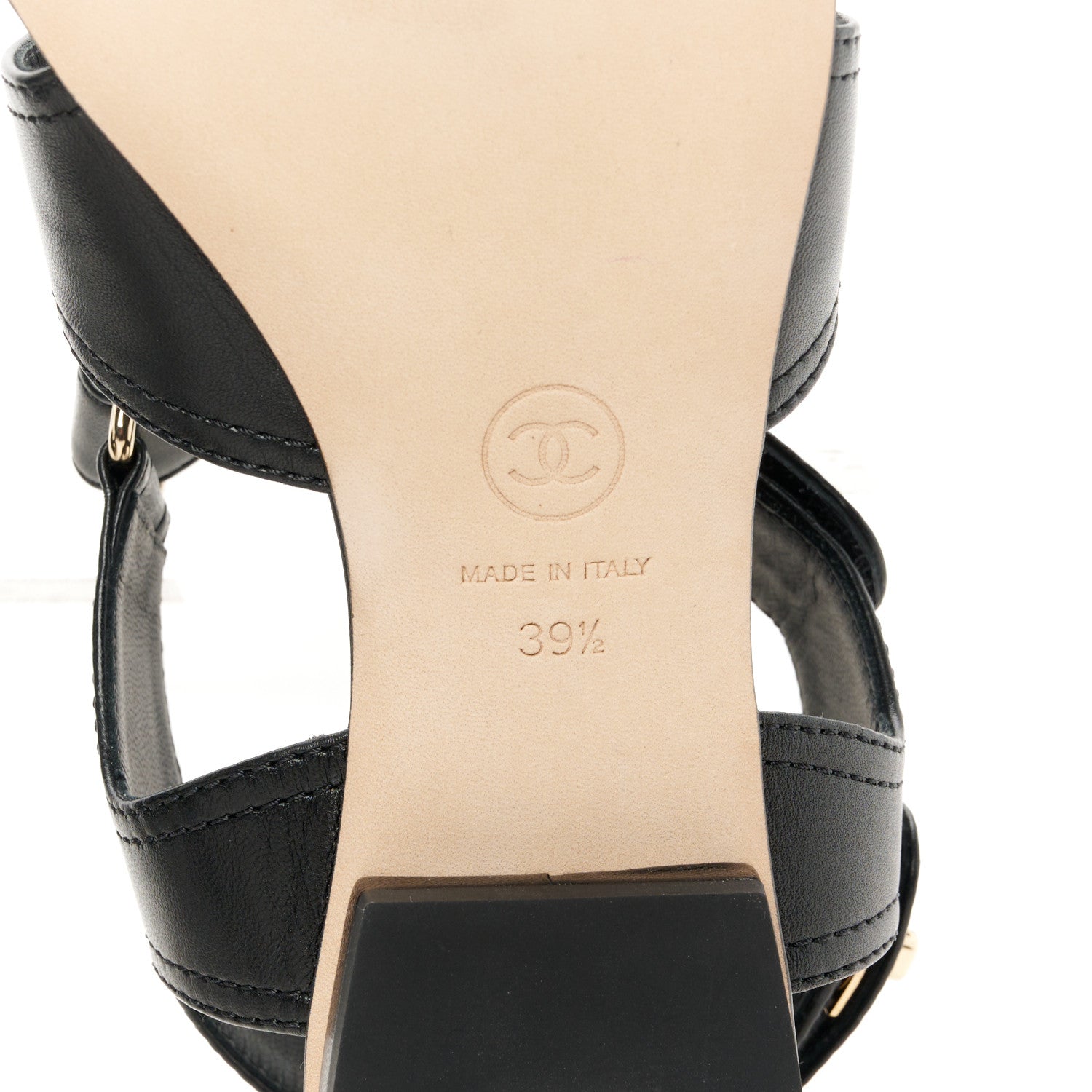 Chanel Lambskin Logo CC Turnlock Sandals 39.5 Black 8 of 11