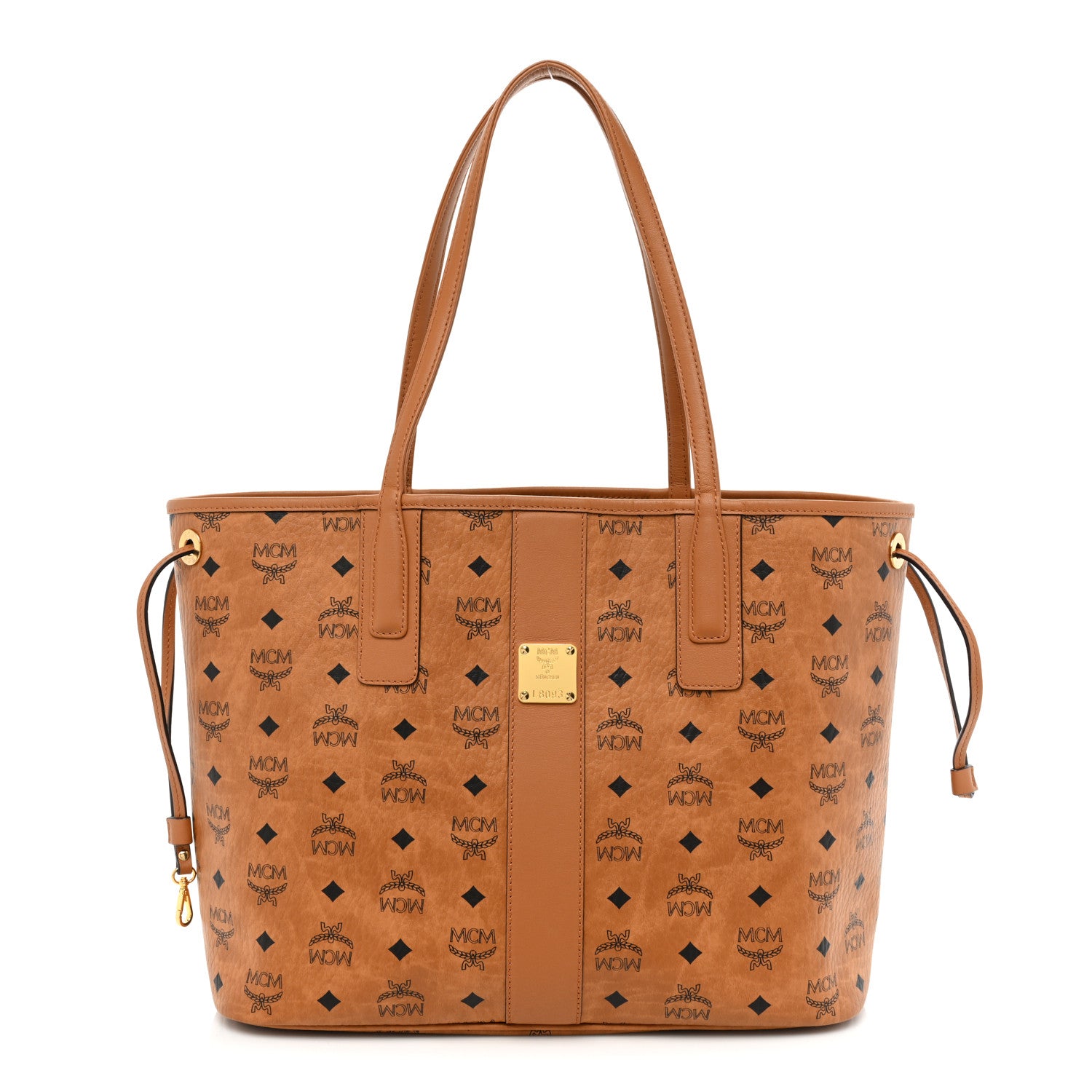 MCM Visetos Medium Liz Reversible Shopper Tote Cognac 1 of 18