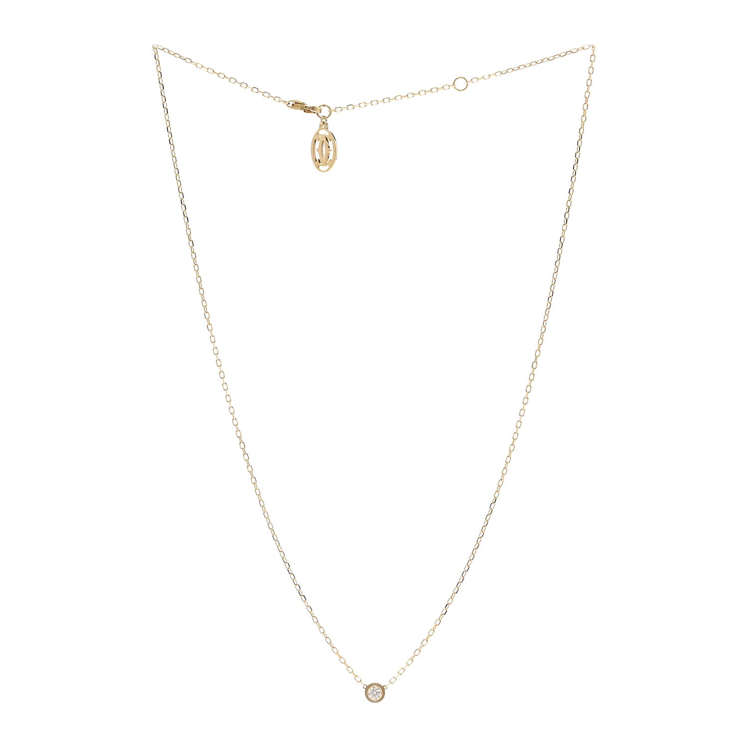 Cartier 18K Yellow Gold Diamond SM D'Amour Pendant Necklace 3 of 4