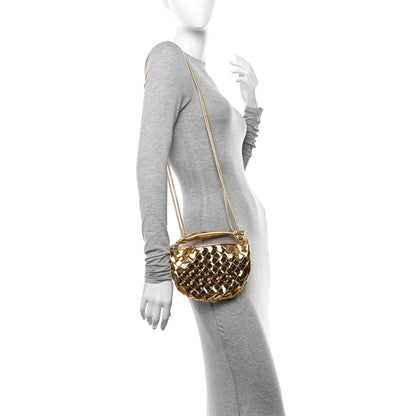 Bottega Veneta Mirror Laminated Nappa Intrecciato Mini Sardine Bag Gold 2 of 10