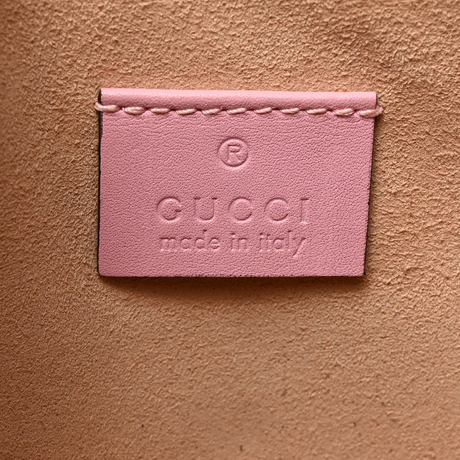 Gucci Calfskin Striped Oversized Bee Zip Pouch White Pink Red 6 of 9