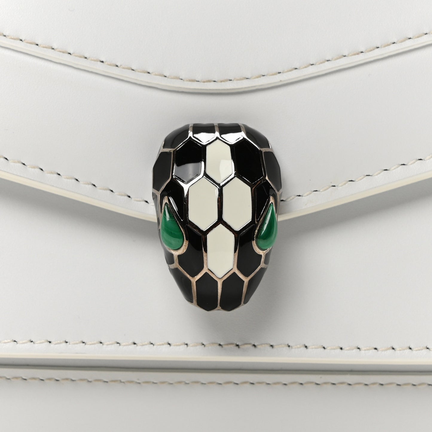 Calfskin Serpenti Forever East West Shoulder Bag White