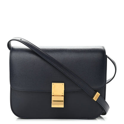 Celine Liege Calfskin Medium Classic Box Flap Bag Dark Blue 1 of 13