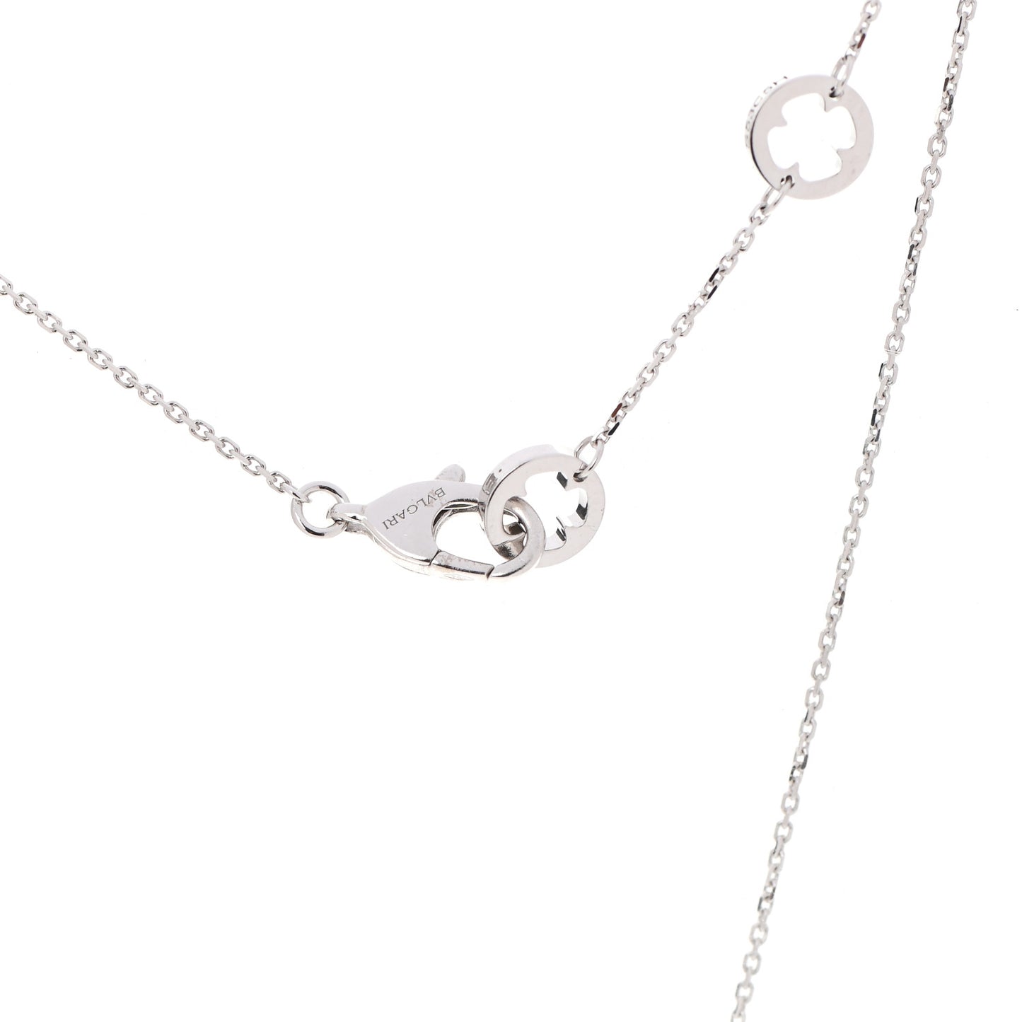 18K White Gold Diamond Fiorever Pendant Necklace