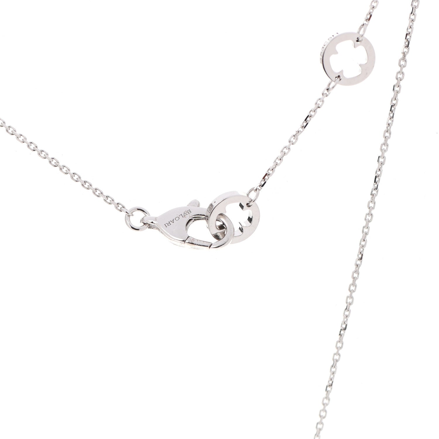 Bulgari 18K White Gold Diamond Fiorever Pendant Necklace 4 of 7