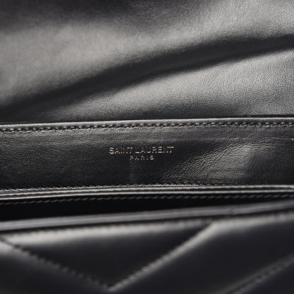 Saint Laurent Calfskin Y Quilted Monogram Toy Loulou Crossbody Bag Black 6 of 12