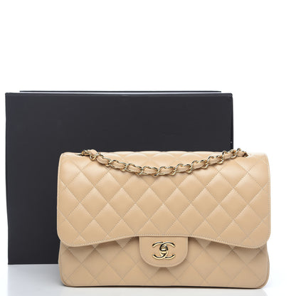 Chanel Caviar Quilted Jumbo Double Flap Beige Clair 10 of 11