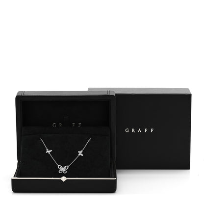 Graff 18K White Gold Diamond Multi Butterfly Silhouette Pendant Necklace 6 of 6
