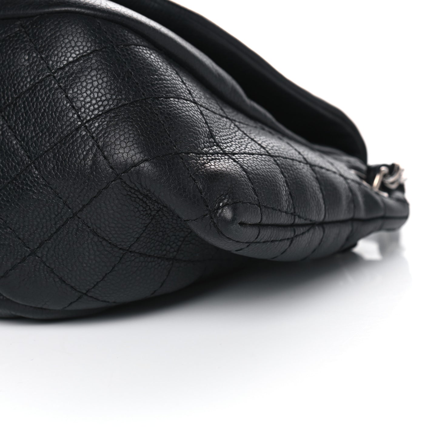 Caviar Half Moon Large Flap Black