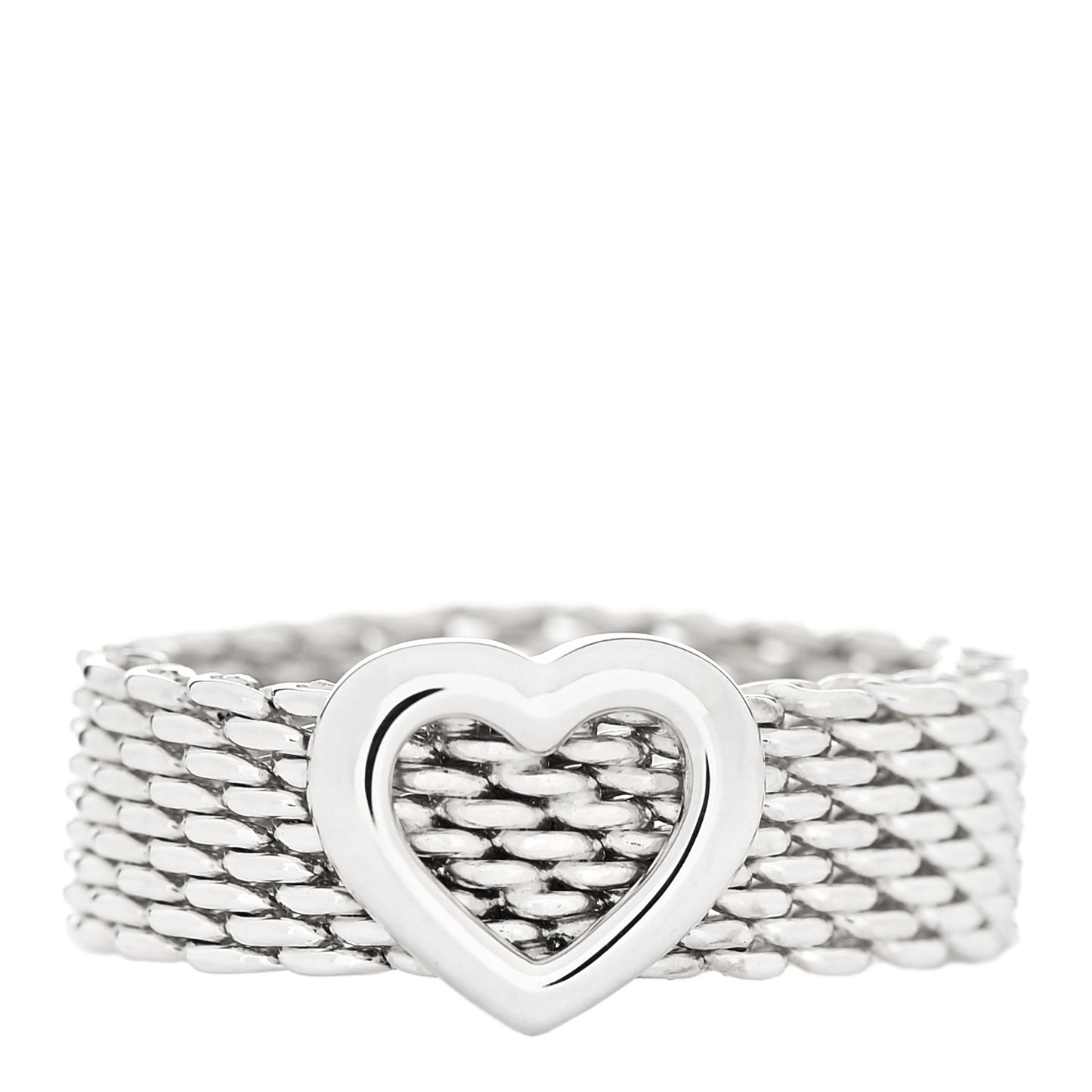 Sterling Silver Somerset Mesh Heart Ring 49 4.75