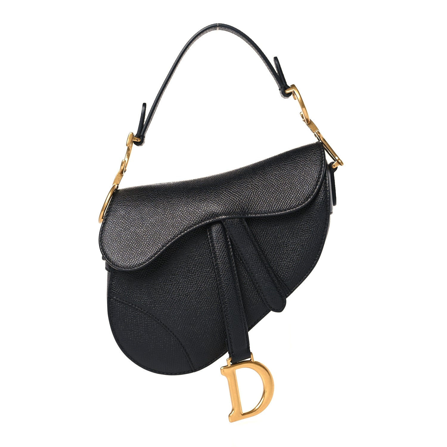 Christian Dior Grained Calfskin Mini Saddle Bag Black 1 of 10