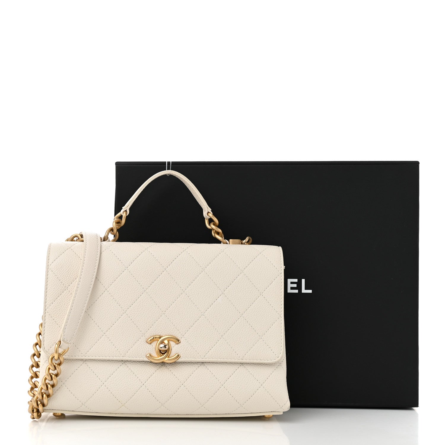 Chanel Grained Calfskin Small Stitched Flap White 14 of 14