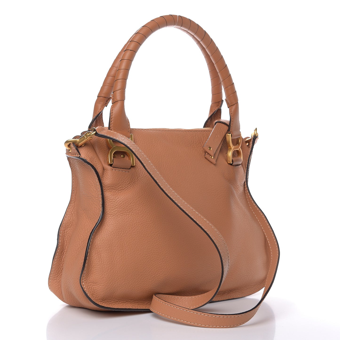 Calfskin Medium Marcie Satchel Tan