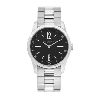 Bulgari Stainless Steel 37mm Solotempo Quartz Watch Black 1 of 5