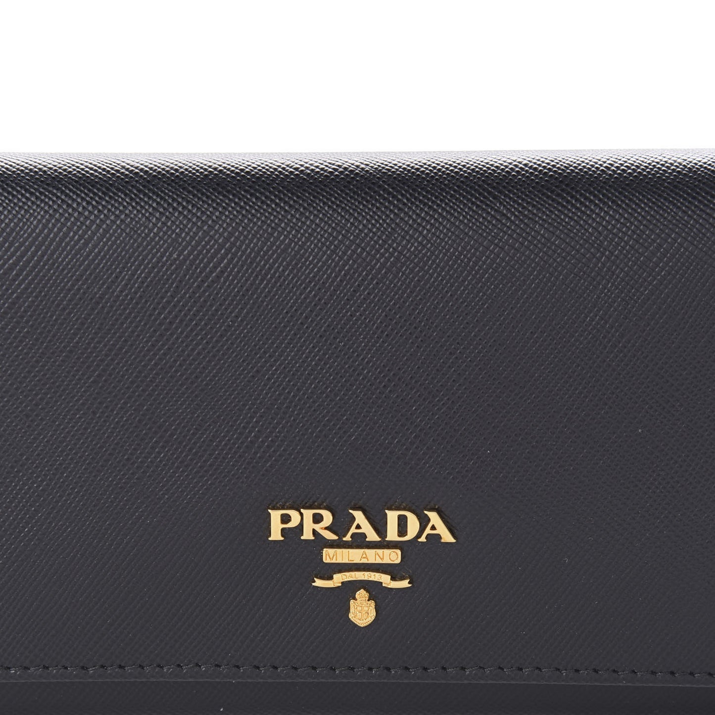Saffiano Metal Continental Flap Wallet Black