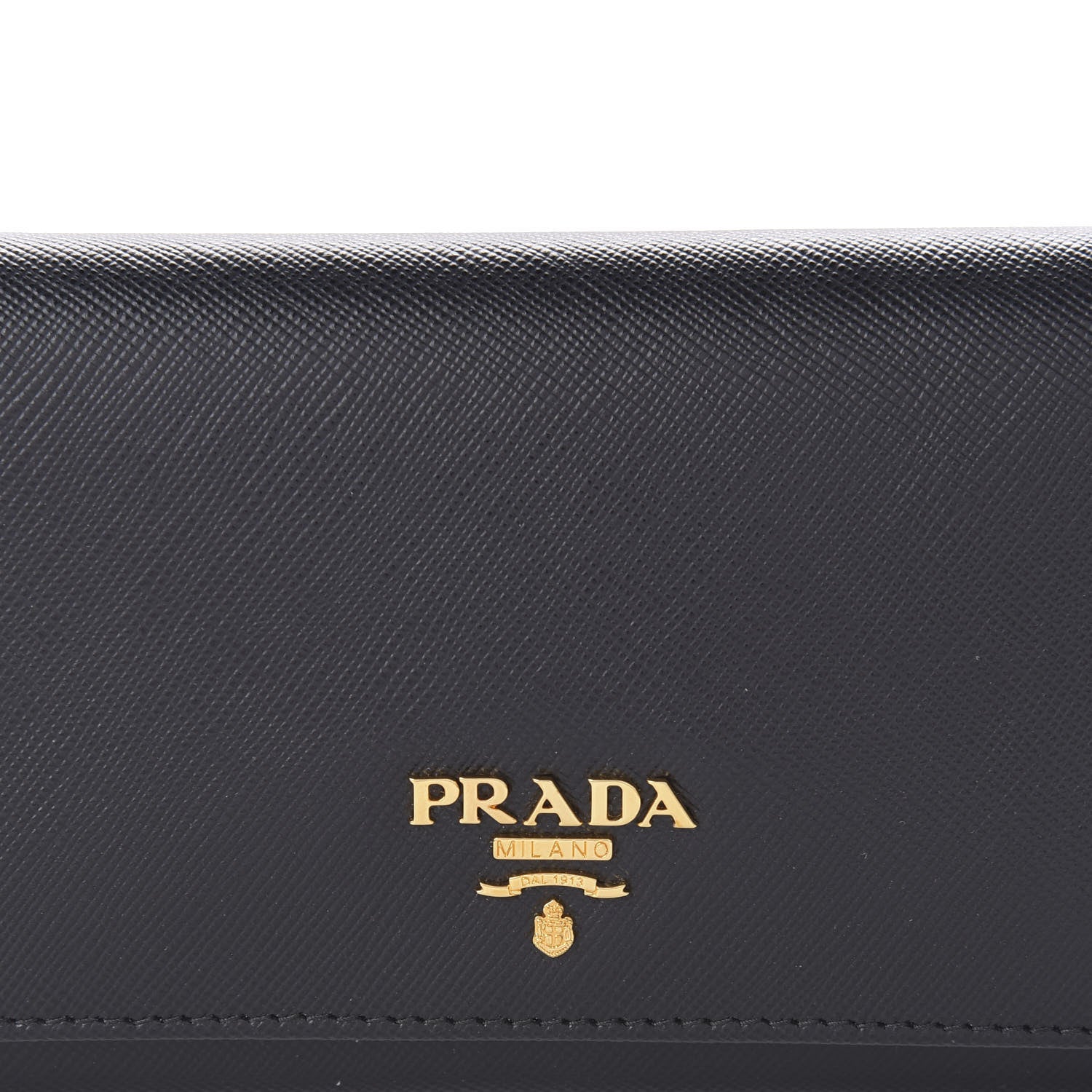 Prada Saffiano Metal Continental Flap Wallet Black 9 of 10