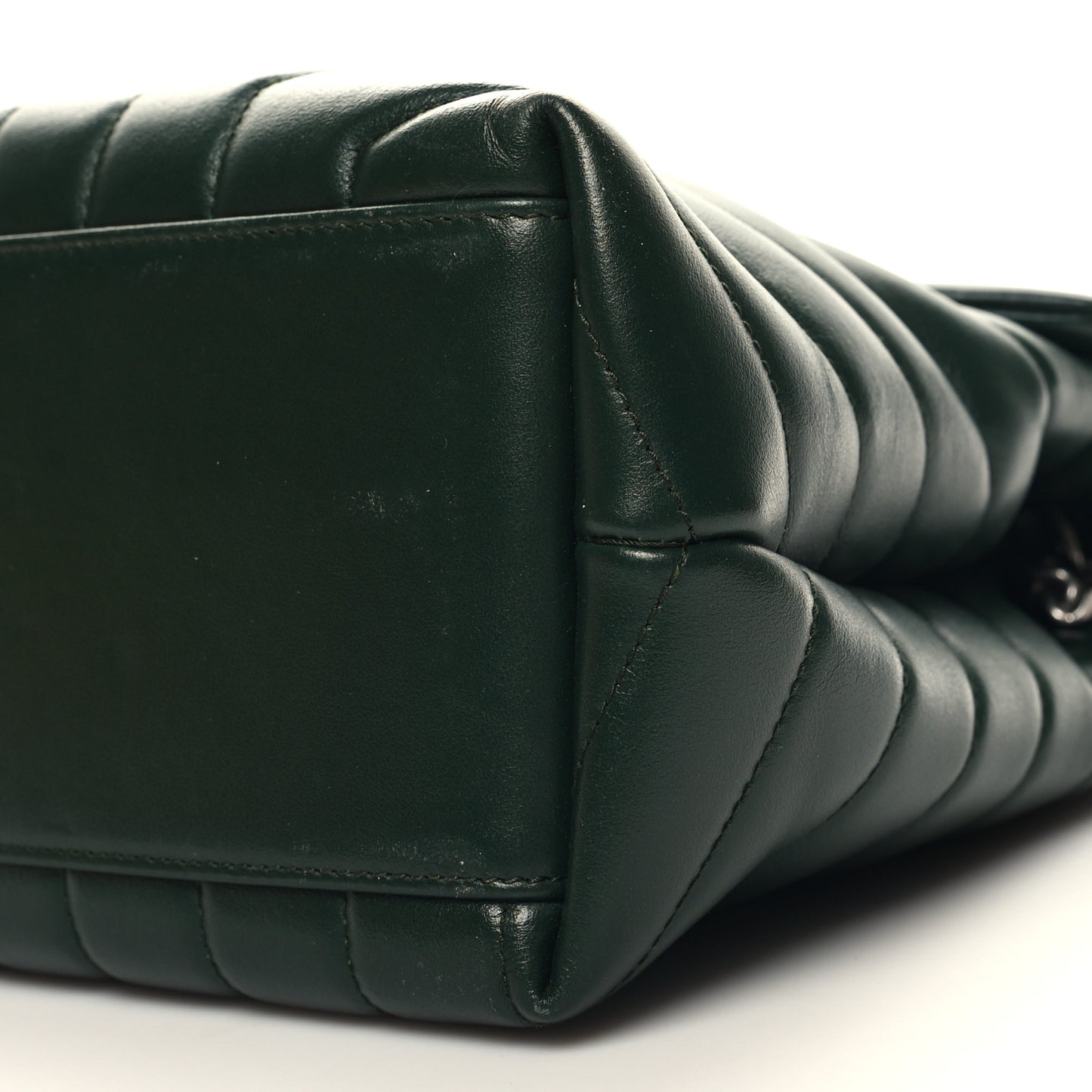 Calfskin Y Quilted Monogram Medium Loulou Chain Satchel Olive