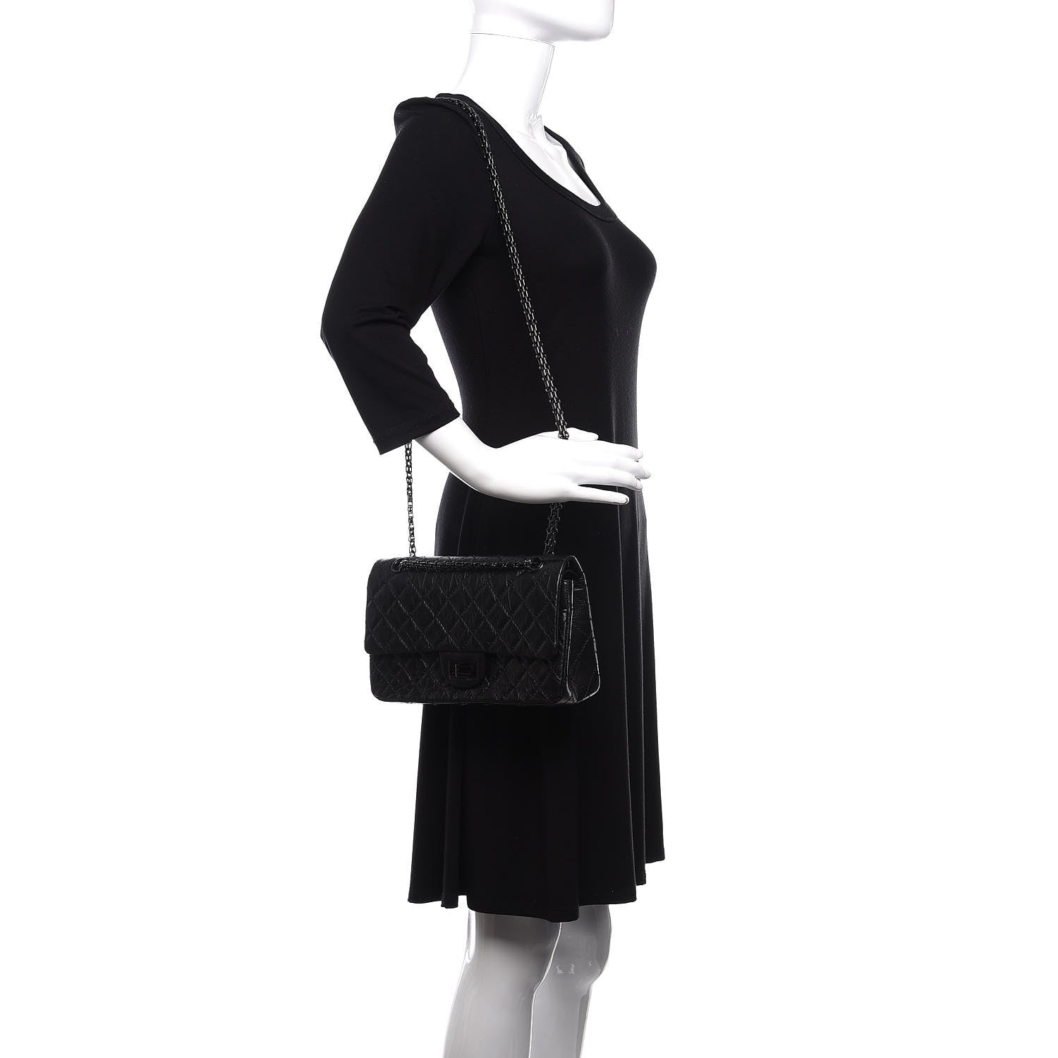 Chanel Aged Calfskin Quilted 2.55 Reissue 225 Flap So Black 3 of 11