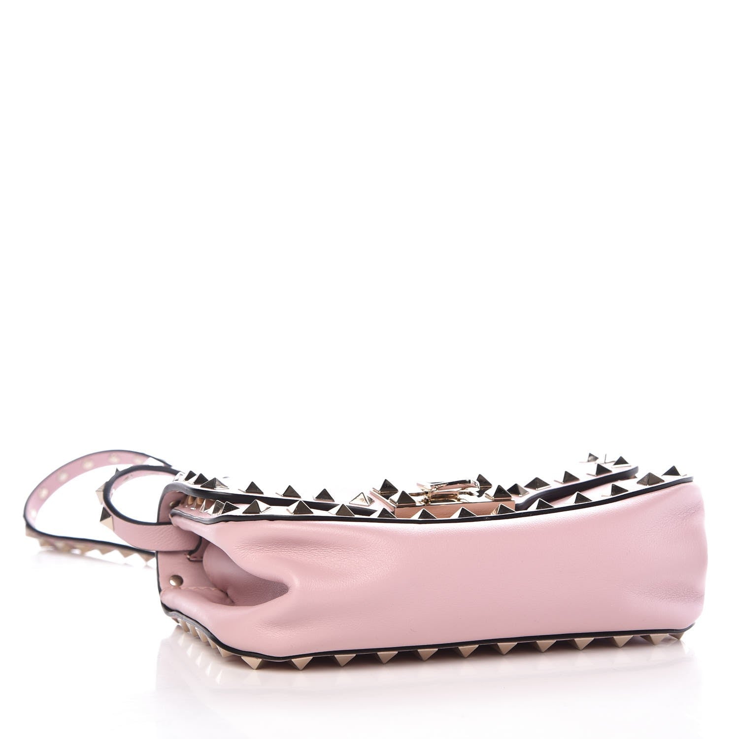 Valentino Garavani Vitello Mini Rockstud Flap Saddle Crossbody Bag Water Rose 4 of 6