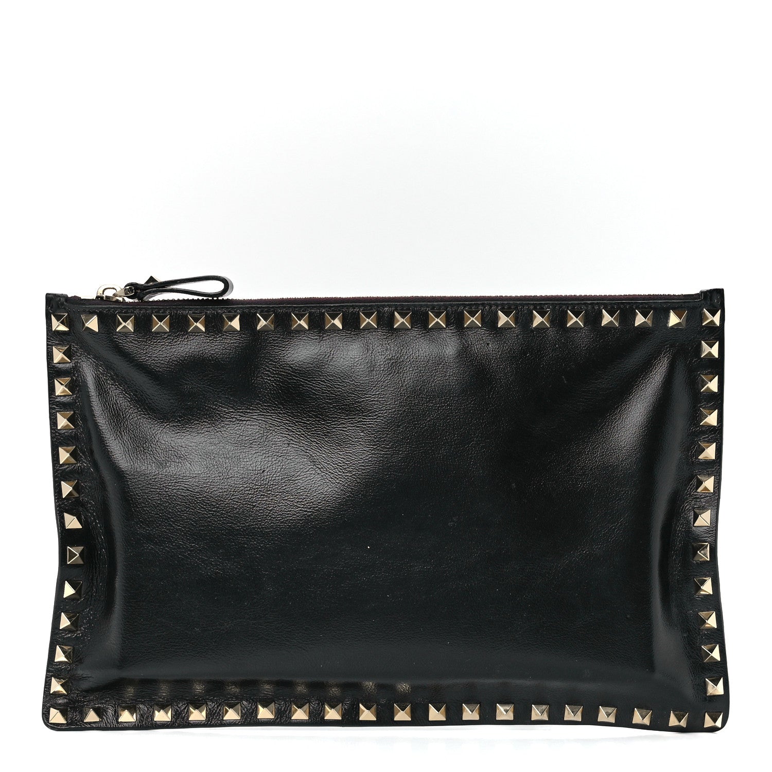 Valentino Garavani Vitello Large Rockstud Zip Pouch Black 1 of 11