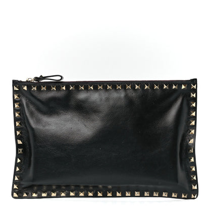 Valentino Garavani Vitello Large Rockstud Zip Pouch Black 1 of 11