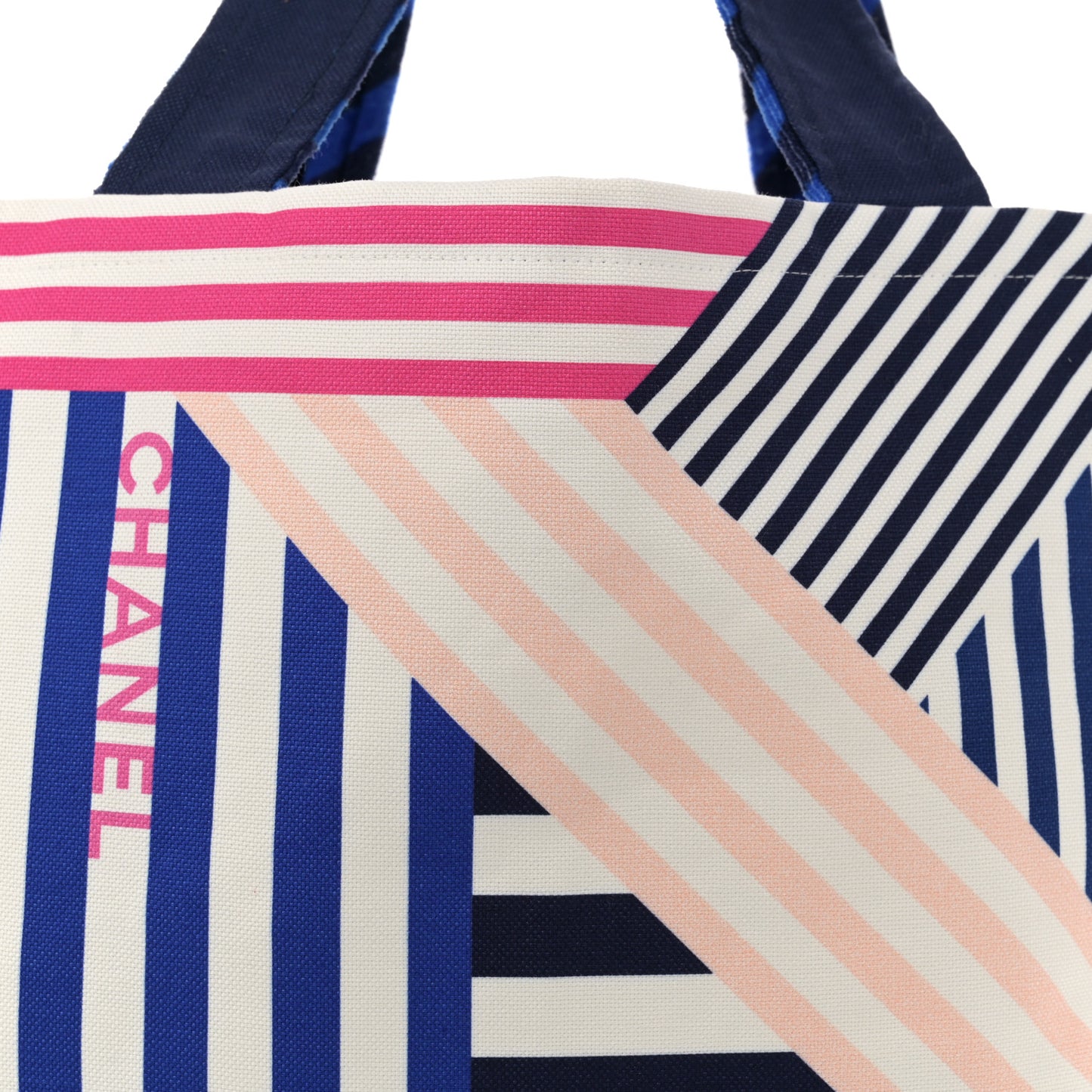 Terry Cloth Cotton La Pausa Bay Reversible Beach Tote Blue