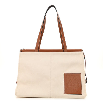 Loewe Canvas Calfskin Cushion Tote Beige 1 of 8