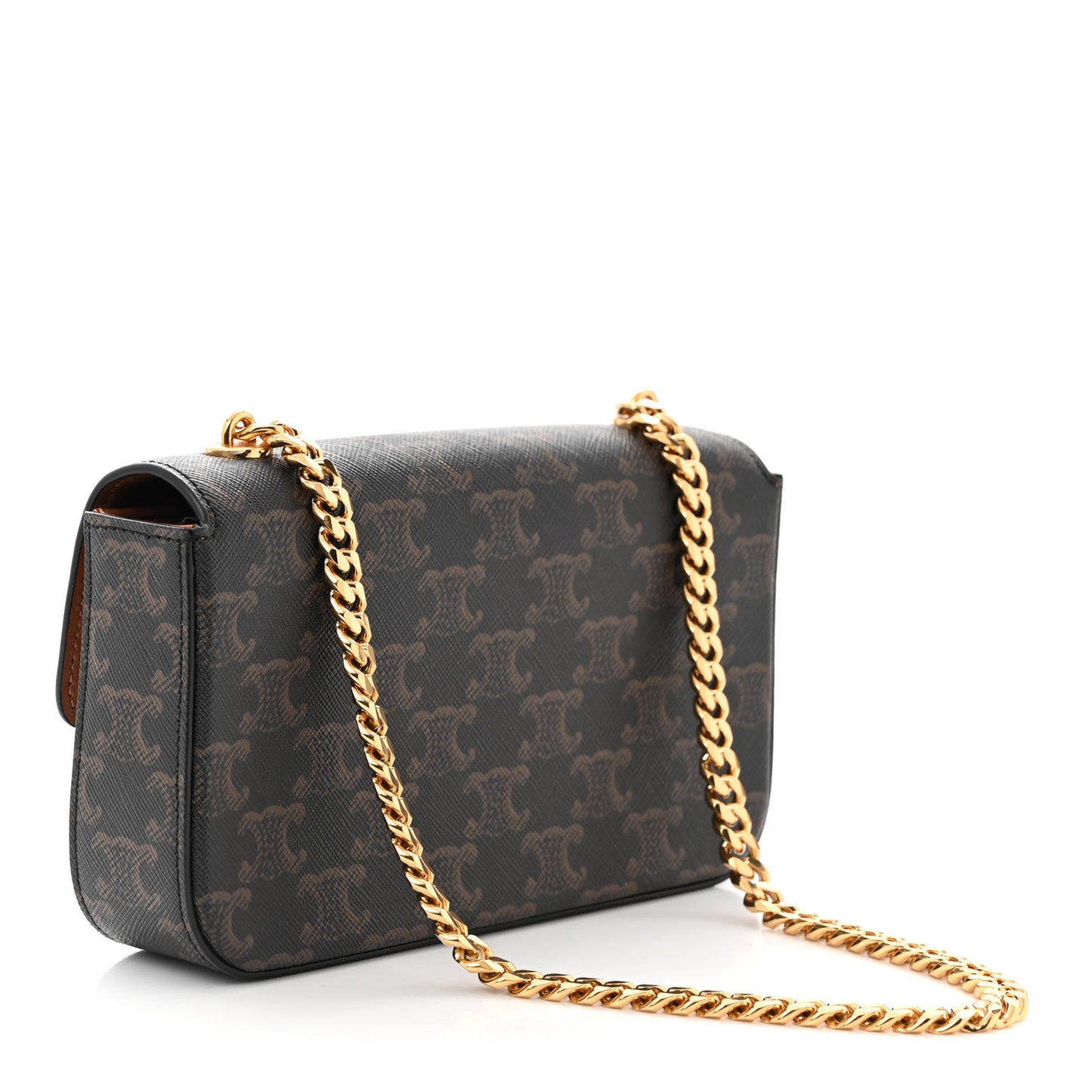 Triomphe Canvas Chain Shoulder Bag Tan