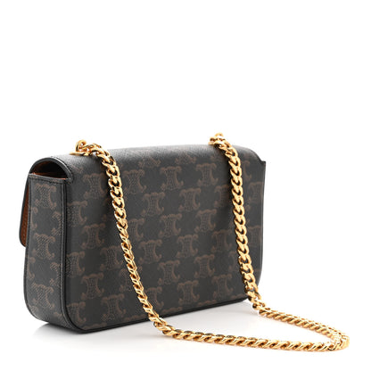 Celine Triomphe Canvas Chain Shoulder Bag Tan 3 of 12