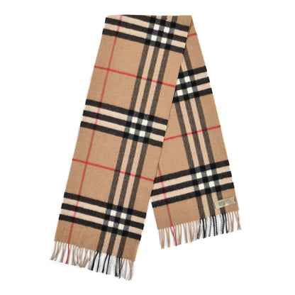 Burberry Cashmere Giant Check Fringe Scarf Archive Beige 2 of 4