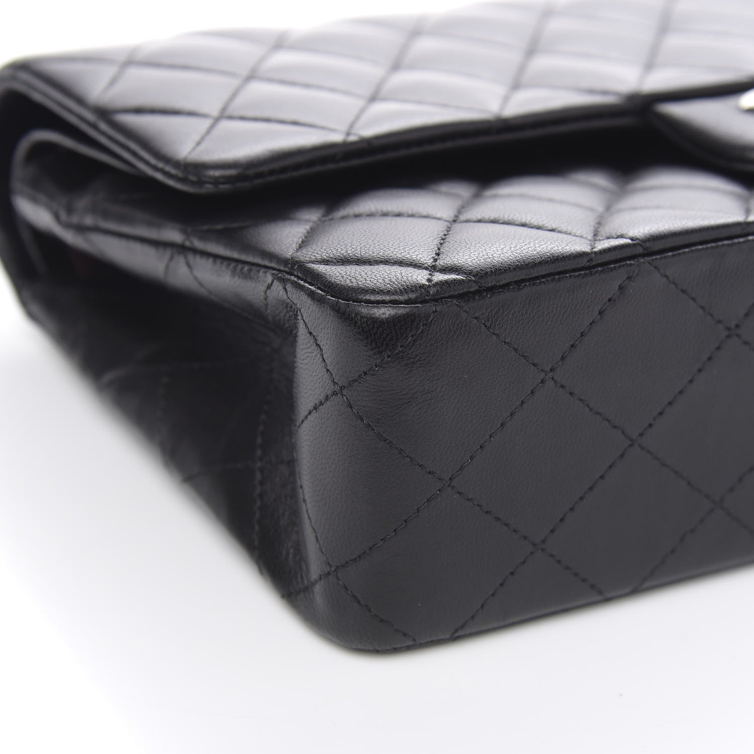 Chanel Lambskin Quilted Medium Double Flap Black 10 of 17