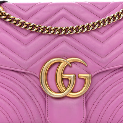 Gucci Calfskin Matelasse Medium GG Marmont Shoulder Bag Candy Mousse 8 of 15