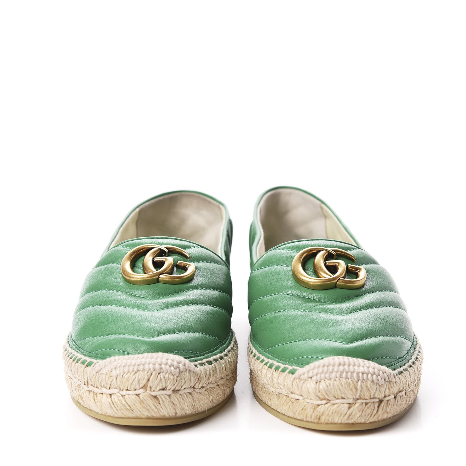 Gucci Nappa Matelasse GG Marmont Espadrilles 37 New Shamarock 3 of 9