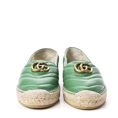 Gucci Nappa Matelasse GG Marmont Espadrilles 37 New Shamarock 3 of 9