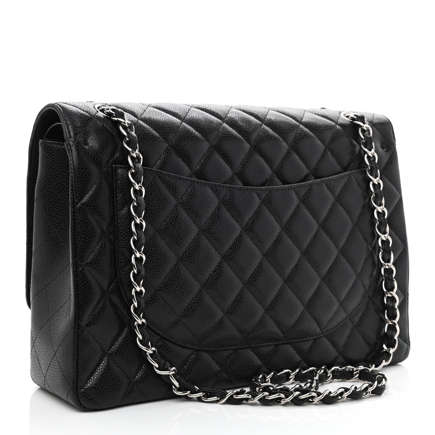 Caviar Quilted Maxi Double Flap Black