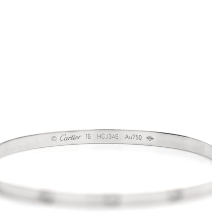 Cartier 18K White Gold 10 Diamond Small LOVE Bracelet 16 4 of 5