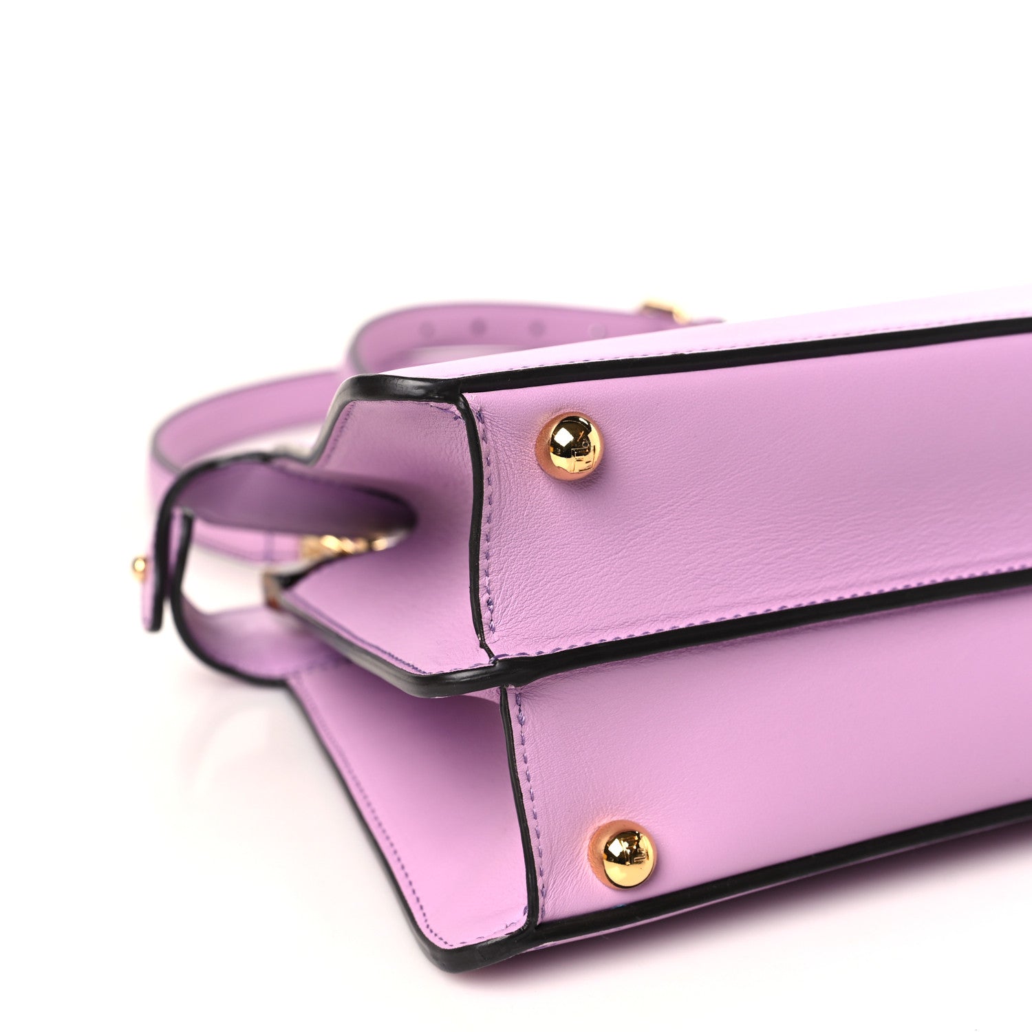 Fendi Vitello Seta Shiny Nappa Plexiglass Small Peekaboo I SEE U Satchel Violetta 8 of 10