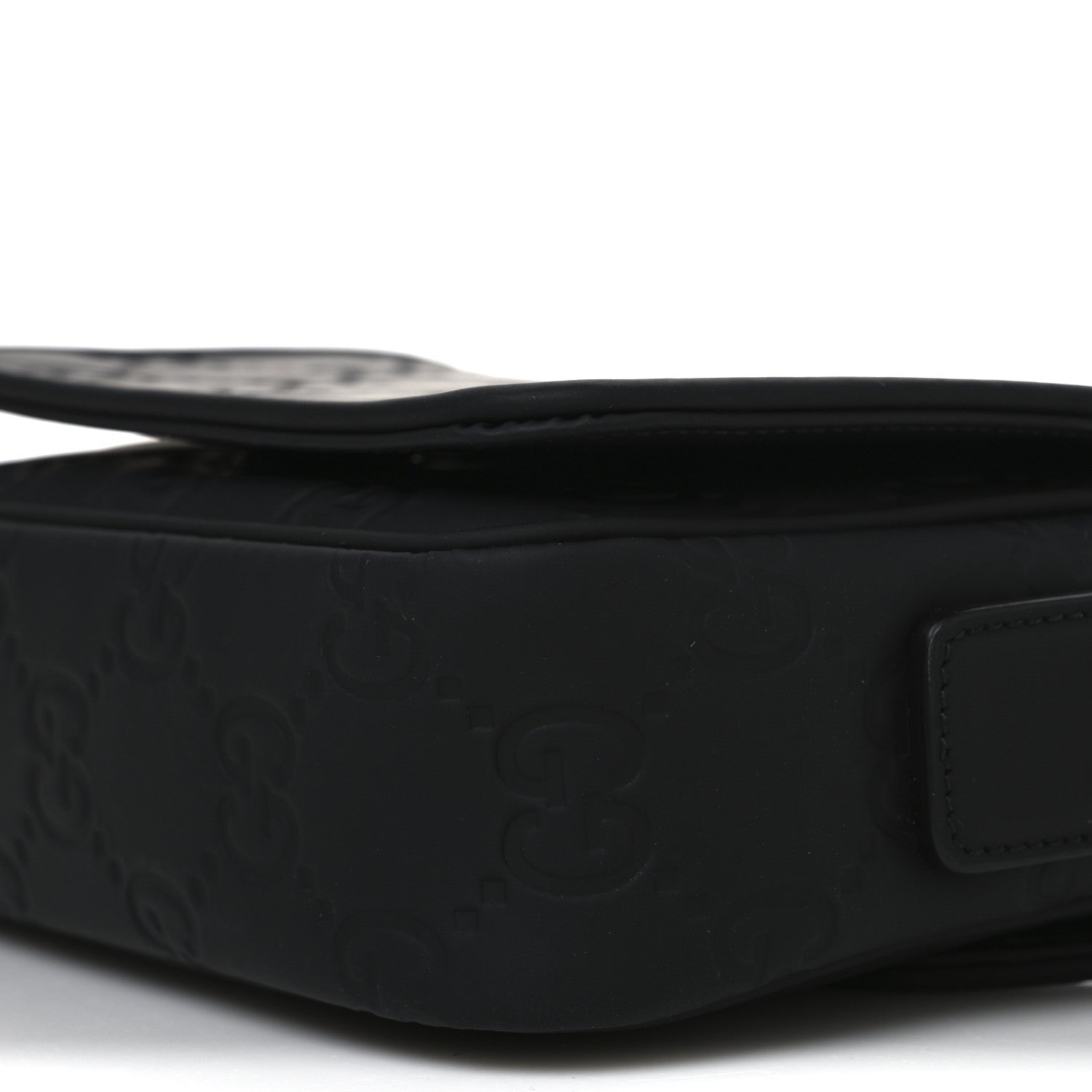 Gucci Rubber Effect Calfskin GG Mini Messenger Bag Black 10 of 10