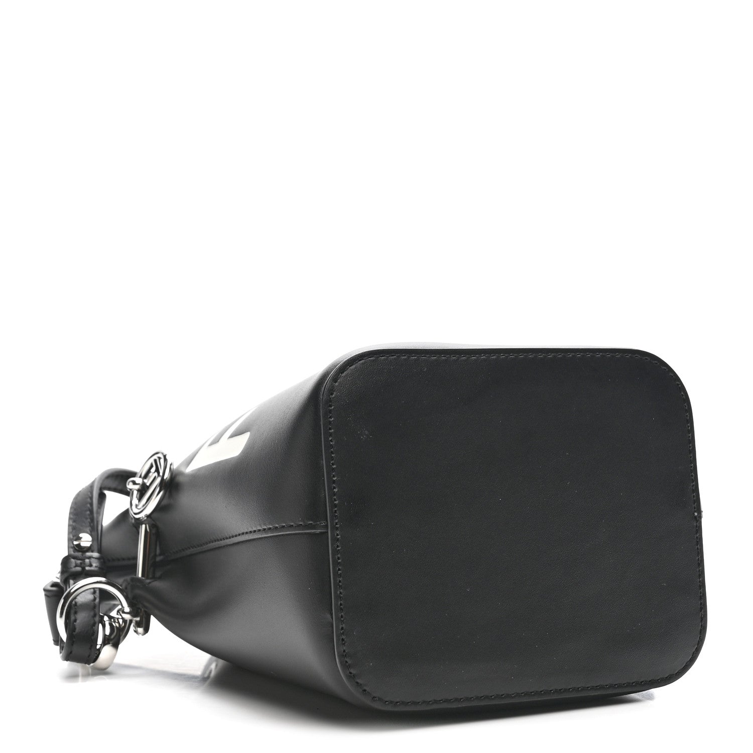 Fendi Vitello King F is Fendi Logo Embossed Mini Mon Tresor Bucket Bag Black 4 of 10