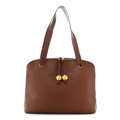 Chanel Caviar Large CC Shoulder Bag Brown 1 of 14
